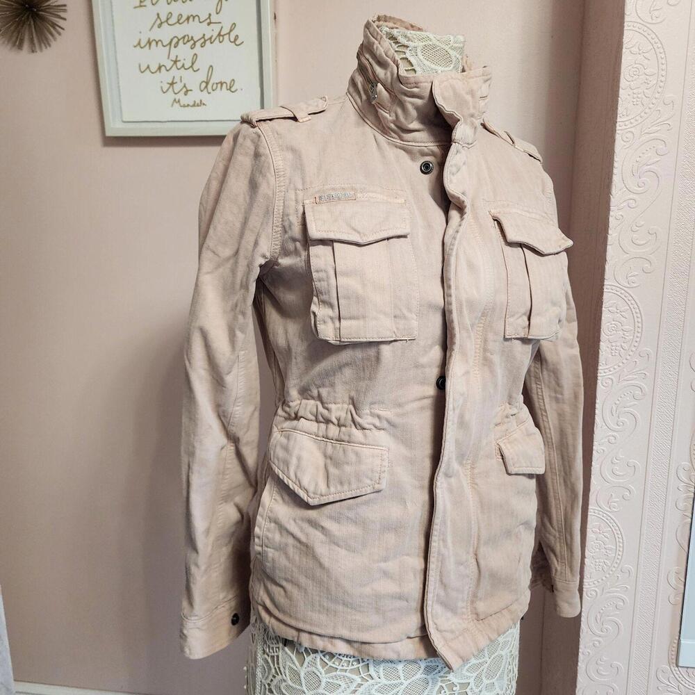 The Rookie by Super Dry pink  jacket coat pale pink 4 heavy